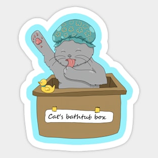 Cat's Bathtub Box Sticker